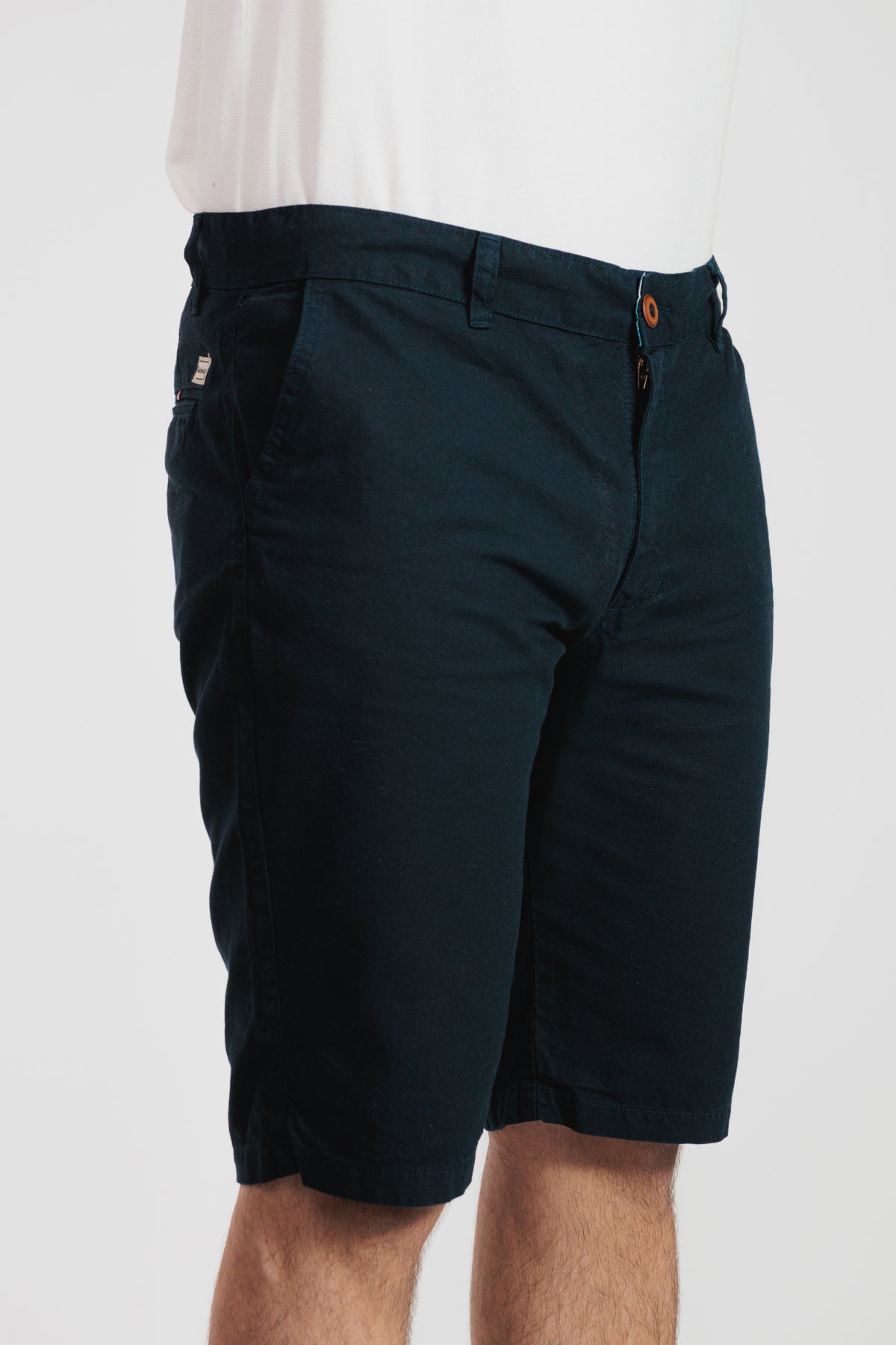 Verde Petróleo - Bermuda chino en drill rígido para hombre REF 135 BOTH+HIS