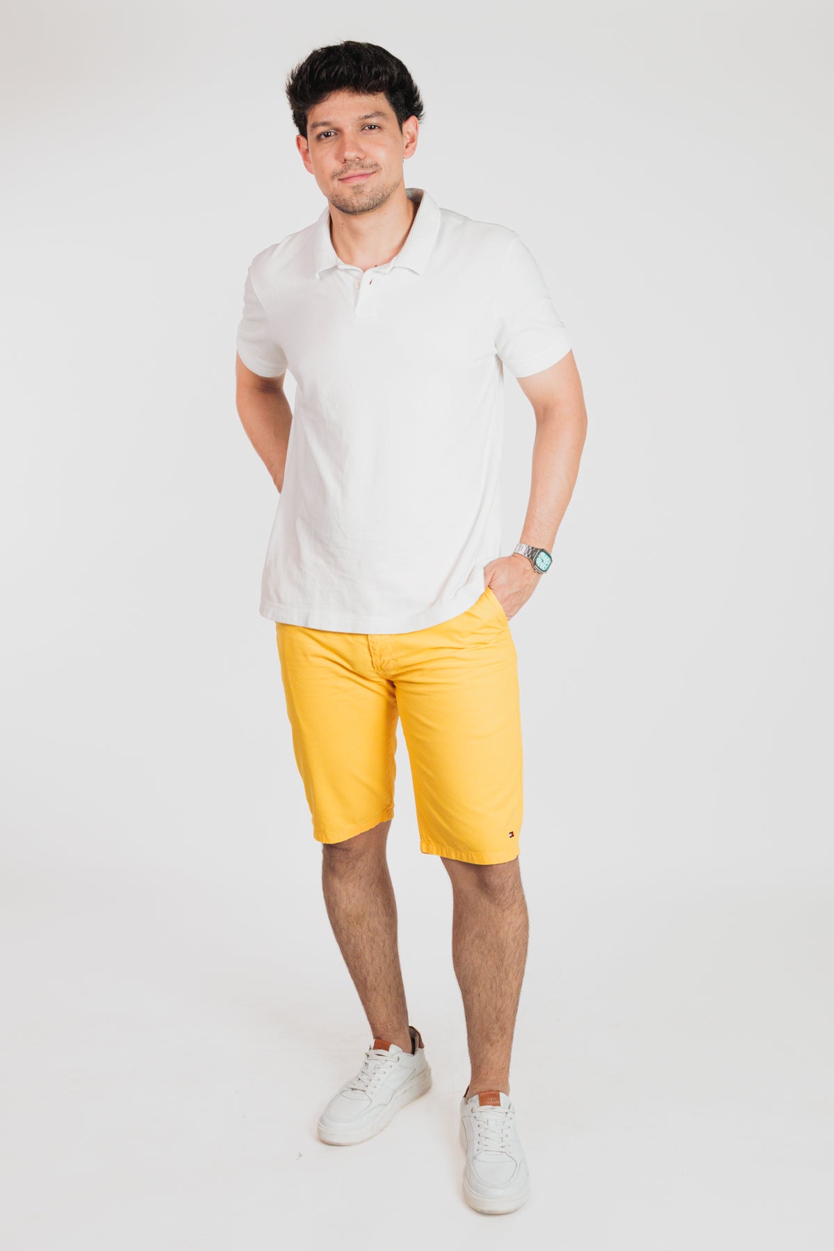 Amarillo - Bermuda chino en drill rígido para hombre REF 135 BOTH+HIS