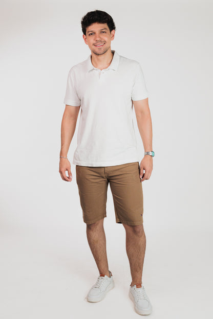 Marrón claro - Bermuda chino en drill rígido para hombre REF 135 BOTH+HIS
