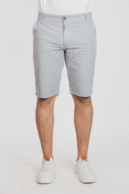 Gris claro - Bermuda chino en drill rígido para hombre REF 135 BOTH+HIS