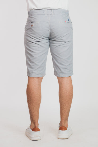 Gris claro - Bermuda chino en drill rígido para hombre REF 135 BOTH+HIS
