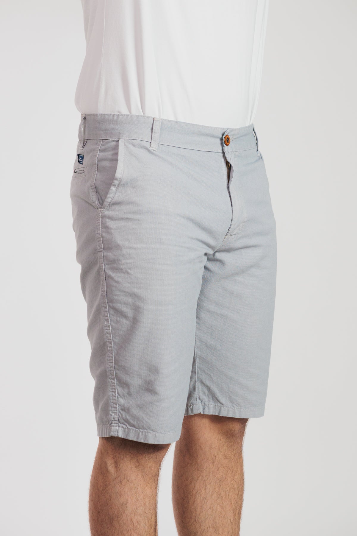 Gris claro - Bermuda chino en drill rígido para hombre REF 135 BOTH+HIS