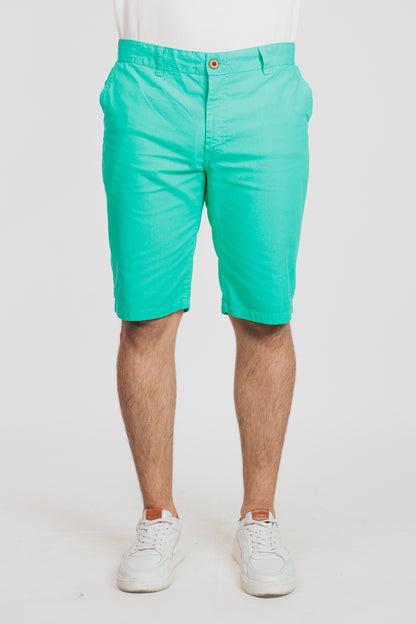 Verde jade - Bermuda chino en drill rígido para hombre REF 135 BOTH+HIS