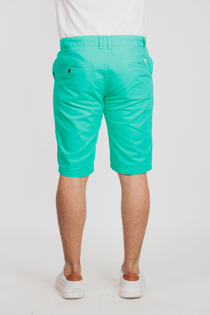 Verde jade - Bermuda chino en drill rígido para hombre REF 135 BOTH+HIS