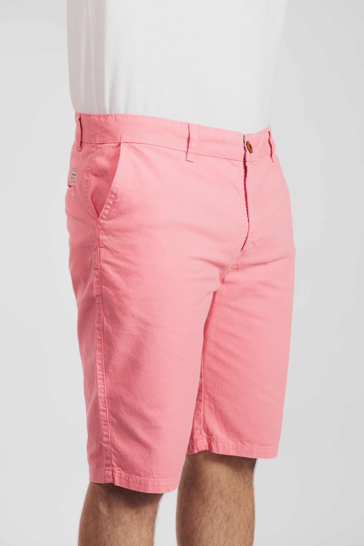 Rosa - Bermuda chino en drill rígido para hombre REF 135 BOTH+HIS