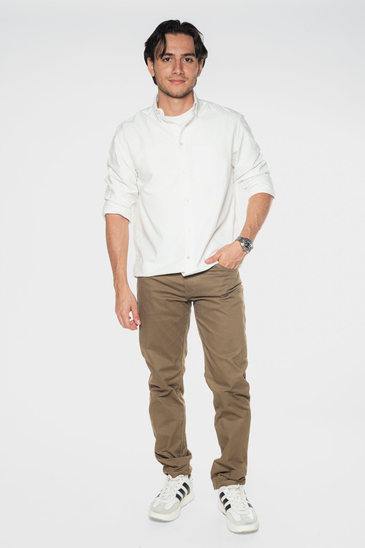 Verde oliva - Pantalón dril licrado para hombre REF 083 BOTH+HIS