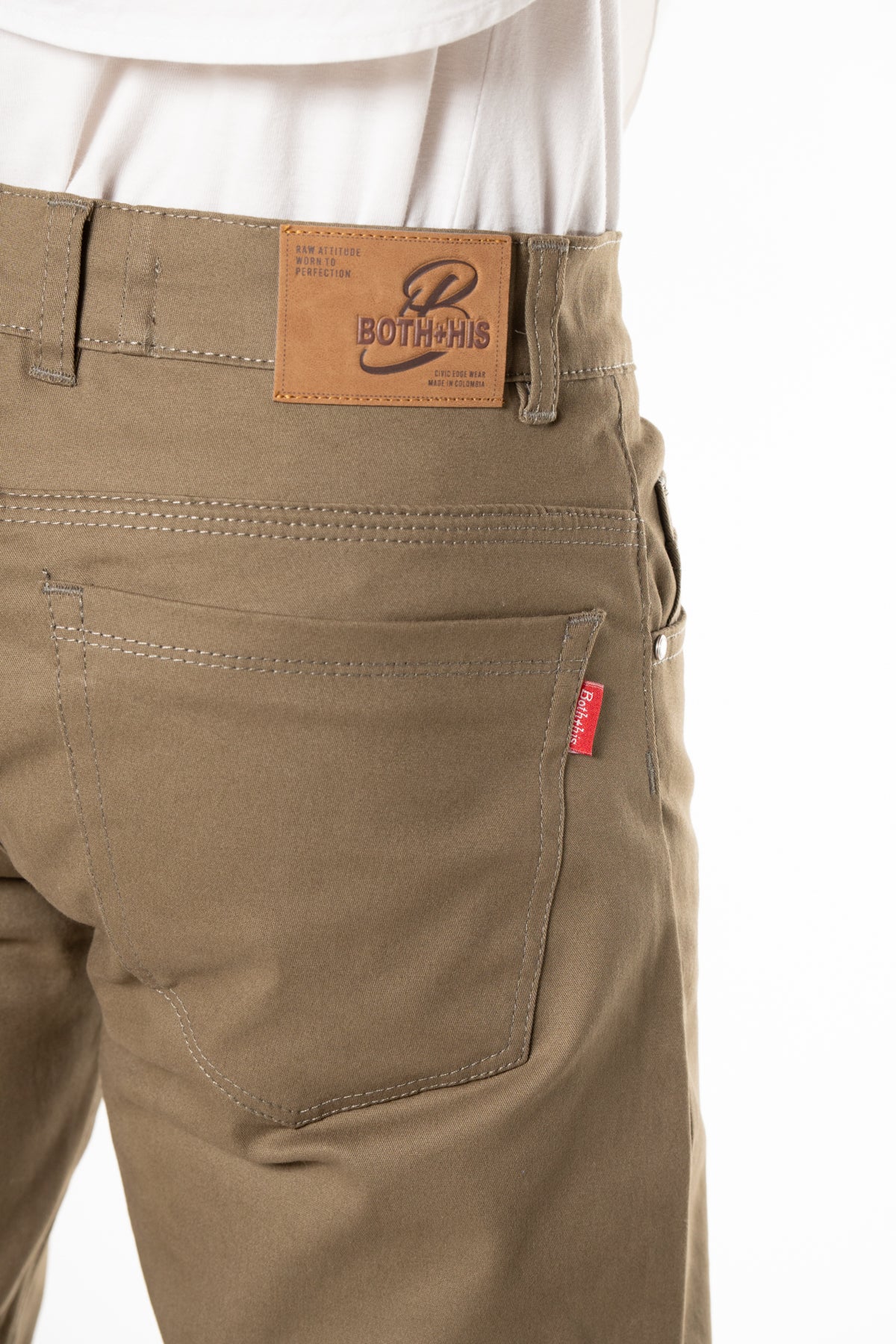 Verde oliva - Pantalón dril licrado para hombre REF 083 BOTH+HIS