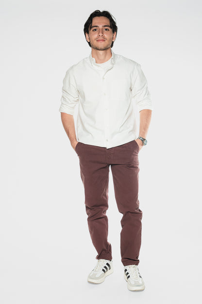 Vinotinto - Pantalón clásico dril licrado para hombre REF 001 BOTH+HIS