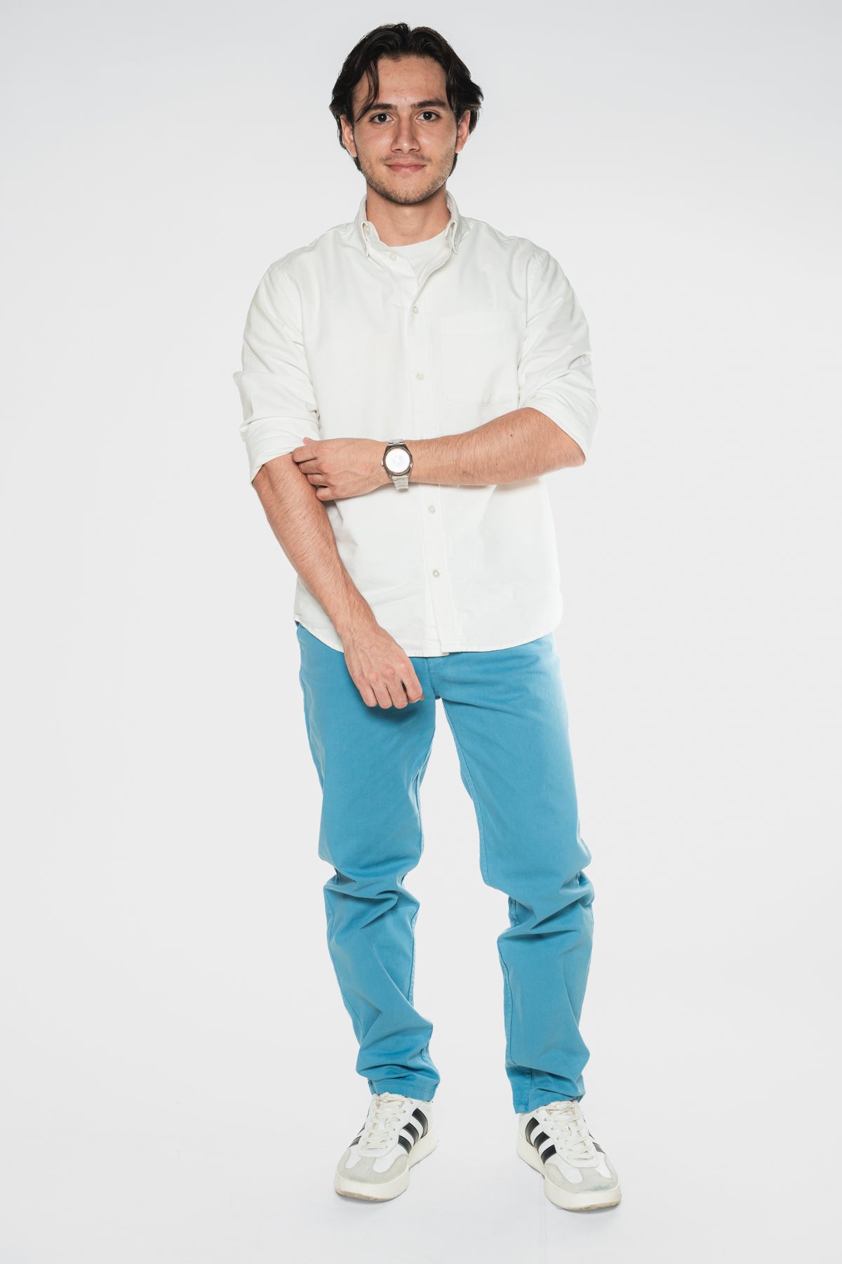 Azul Cielo - Pantalón clásico dril licrado para hombre REF 001 BOTH+HIS