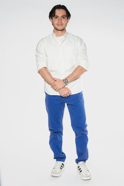 AZUL REY - Pantalón clásico dril licrado para hombre REF 001 BOTH+HIS