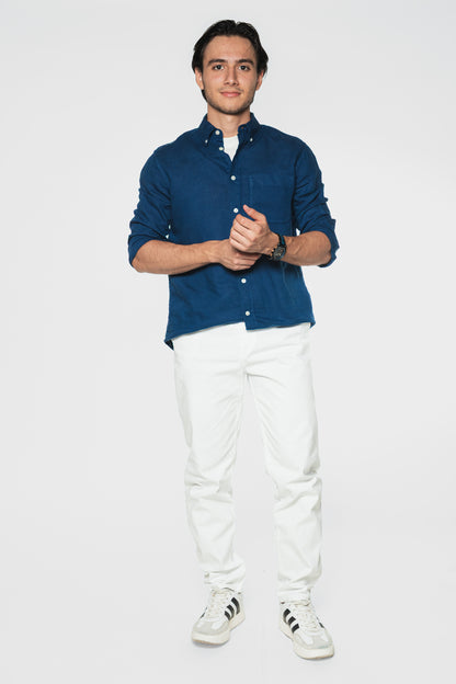 Blanco - Pantalón clásico dril licrado para hombre REF 001 BOTH+HIS