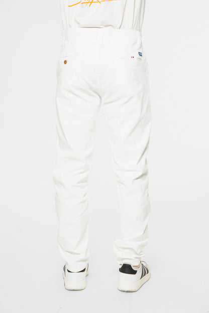 Blanco - Pantalón clásico dril licrado para hombre REF 001 BOTH+HIS