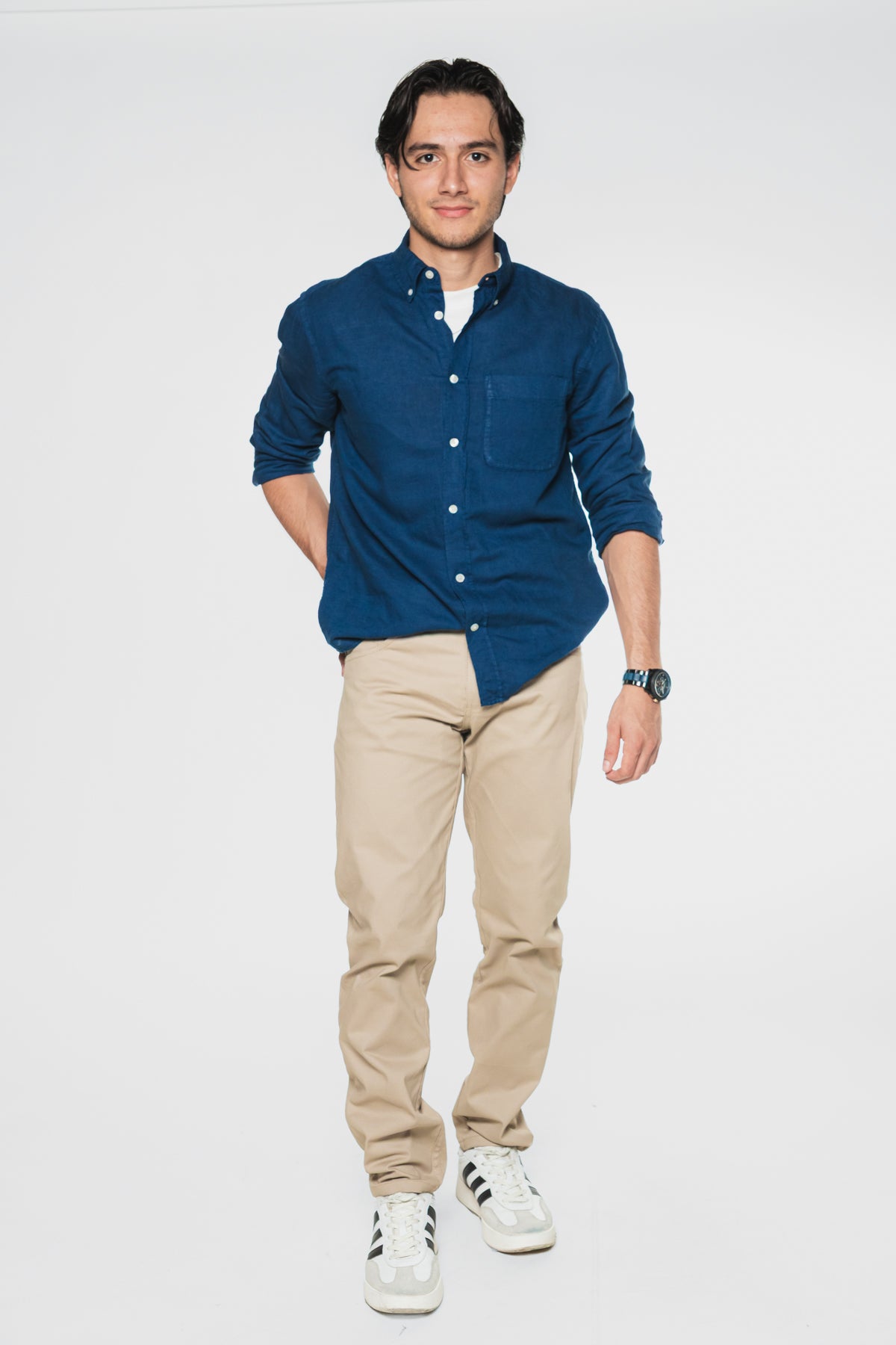 Crema - Pantalón dril licrado para hombre REF 083 BOTH+HIS
