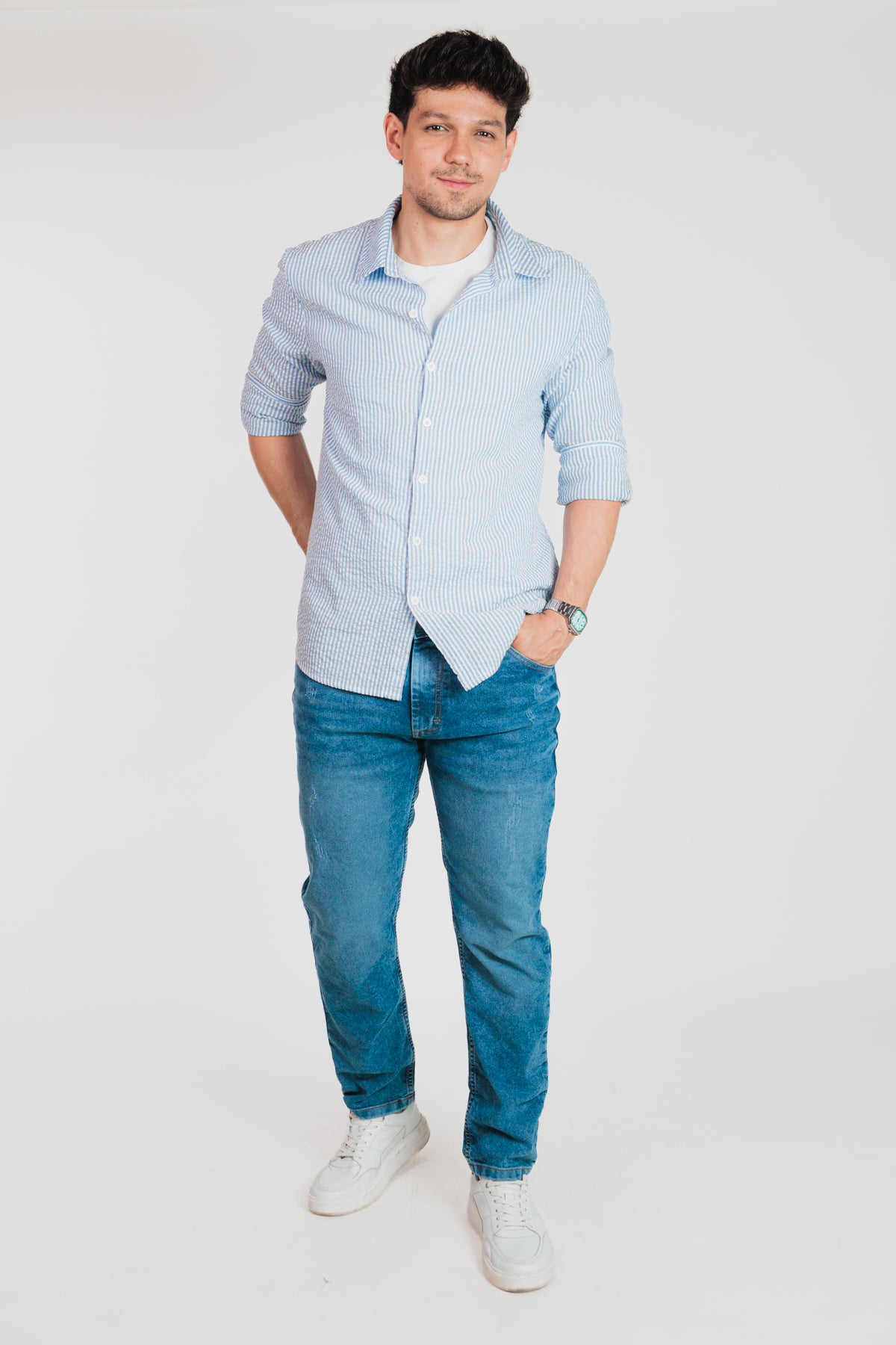 Azul claro - Jean slim fit en denim para hombre REF 090 BOTH+HIS