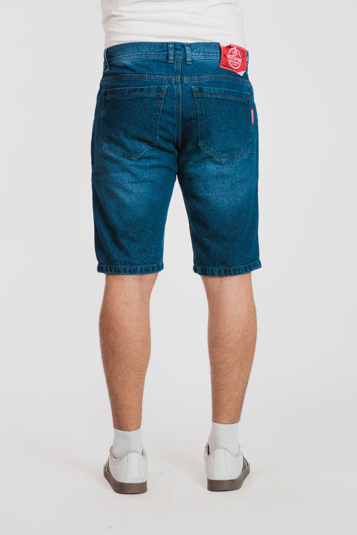 Azul oscuro - Bermuda clásica en denim rígido para hombre REF 0114 BOTH+HIS