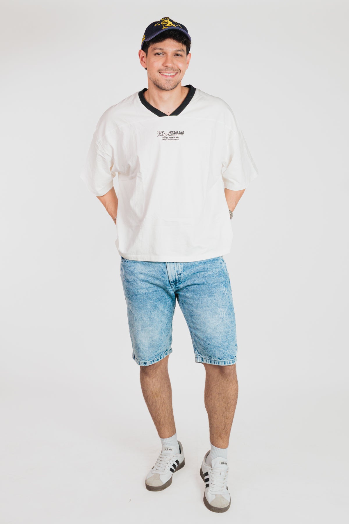 Azul claro - Bermuda clásica en denim rígido para hombre REF 0114 BOTH+HIS
