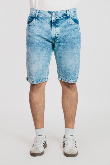 Azul claro - Bermuda clásica en denim rígido para hombre REF 0114 BOTH+HIS