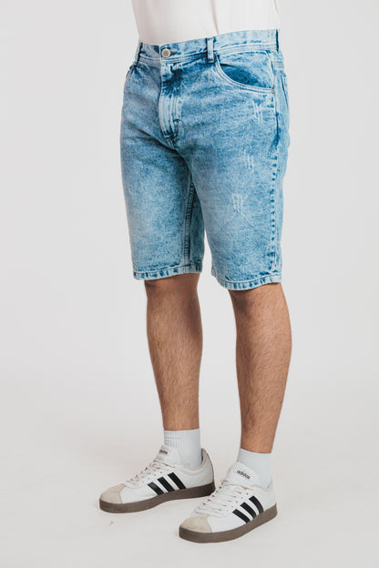 Azul claro - Bermuda clásica en denim rígido para hombre REF 0114 BOTH+HIS
