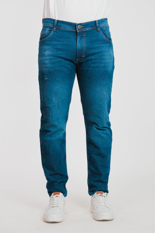 Azul medio - Jean slim fit en denim para hombre REF 090 BOTH+HIS