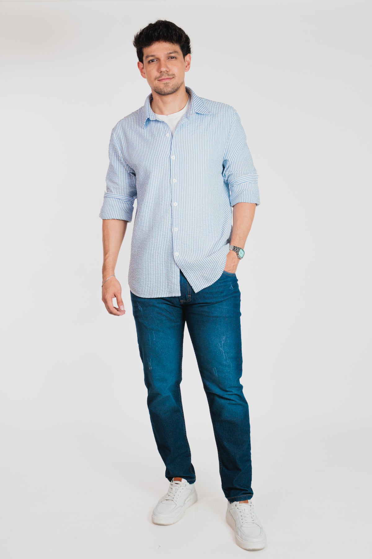 Azul oscuro - Jean slim fit en denim para hombre REF 090 BOTH+HIS